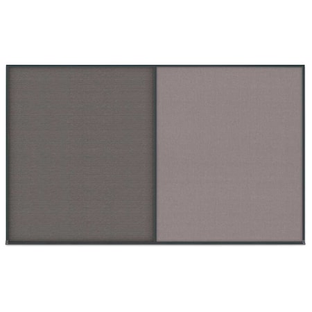 United Visual Products Double Door Radius Corkboard, 60"x36", Hea UV7014RC-BLACK-CINNABA